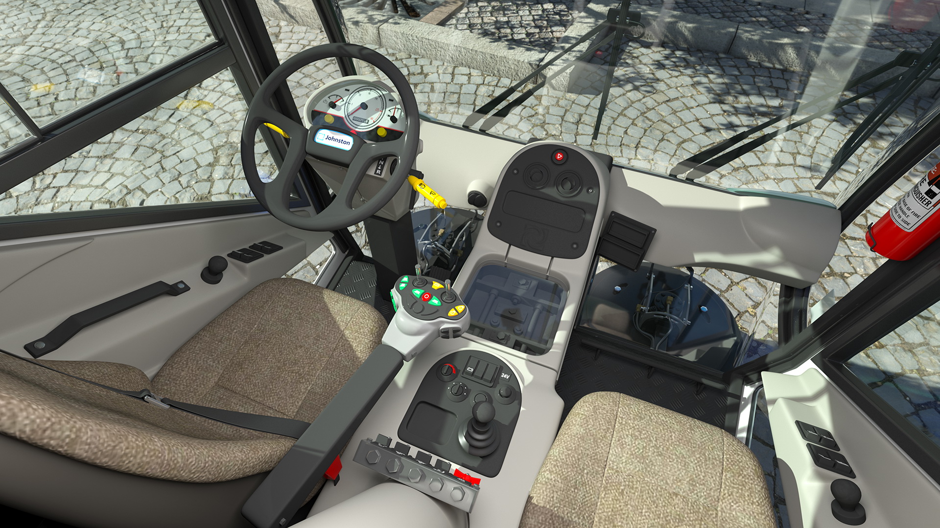 Johnston CX400 Road Sweeper Rigged 3D model