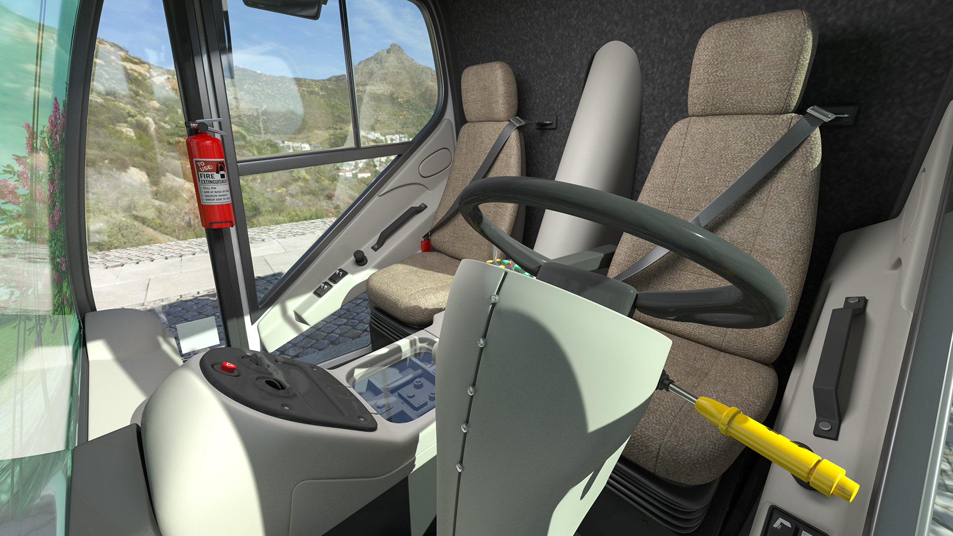 Johnston CX400 Road Sweeper Rigged 3D model
