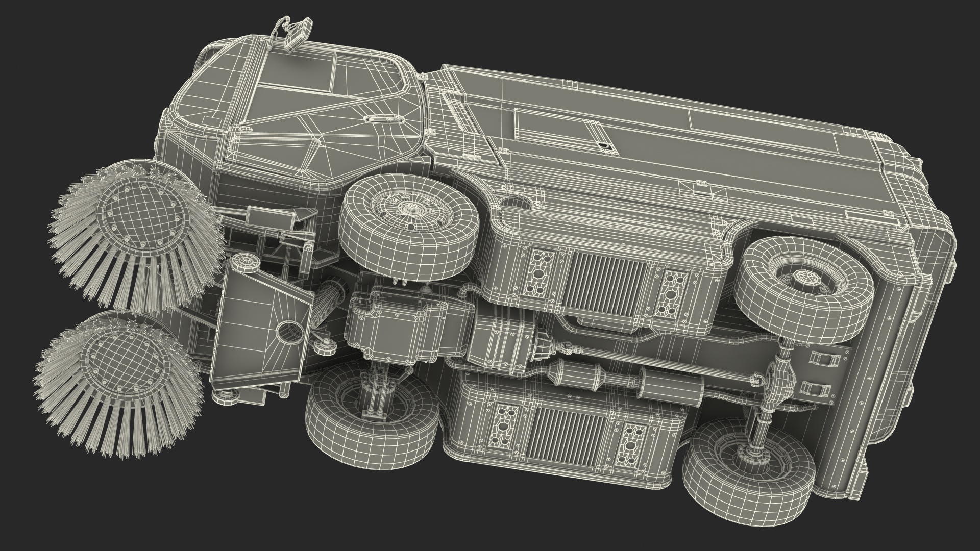 Johnston CX400 Road Sweeper Rigged 3D model