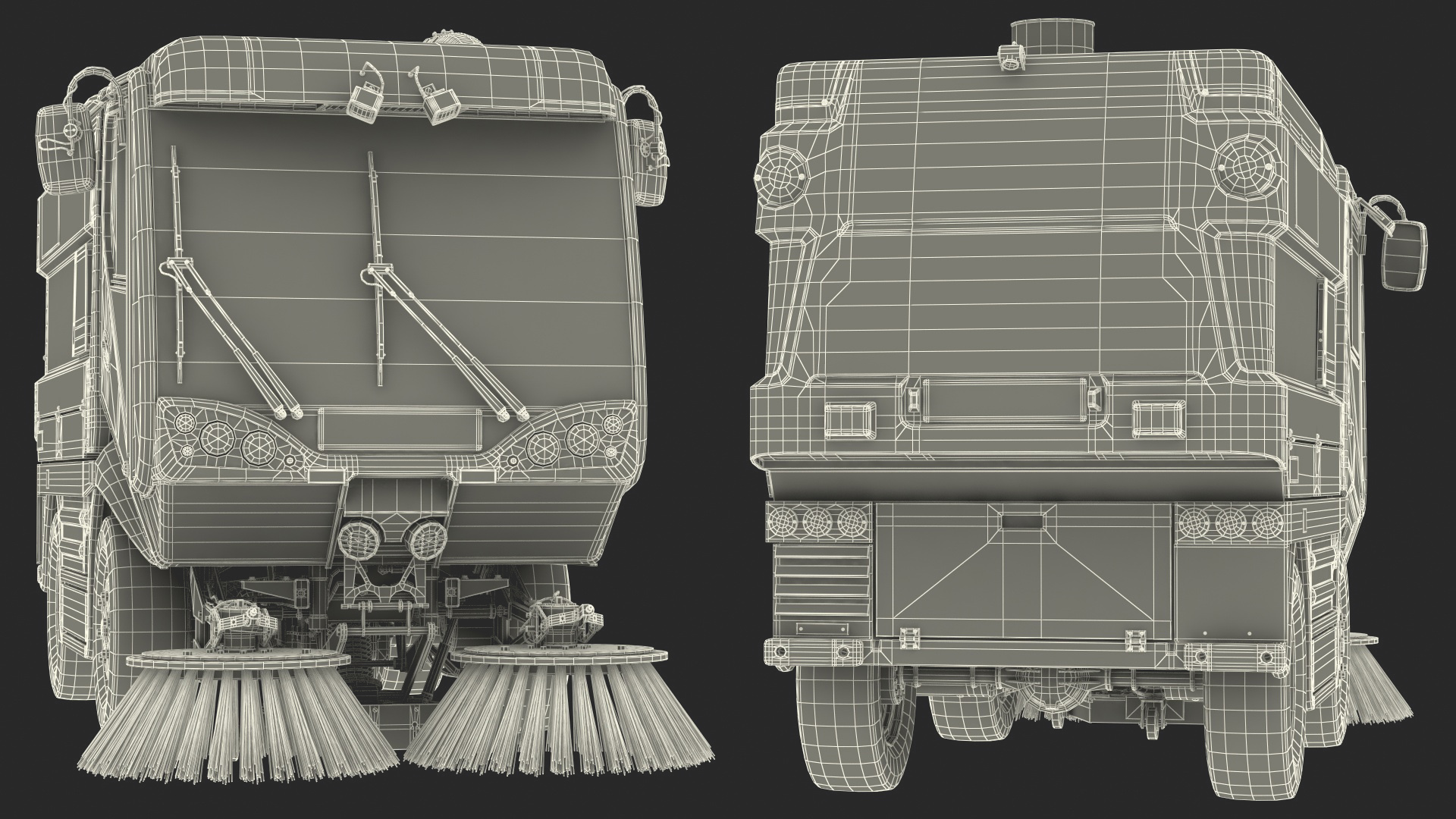Johnston CX400 Road Sweeper Rigged 3D model