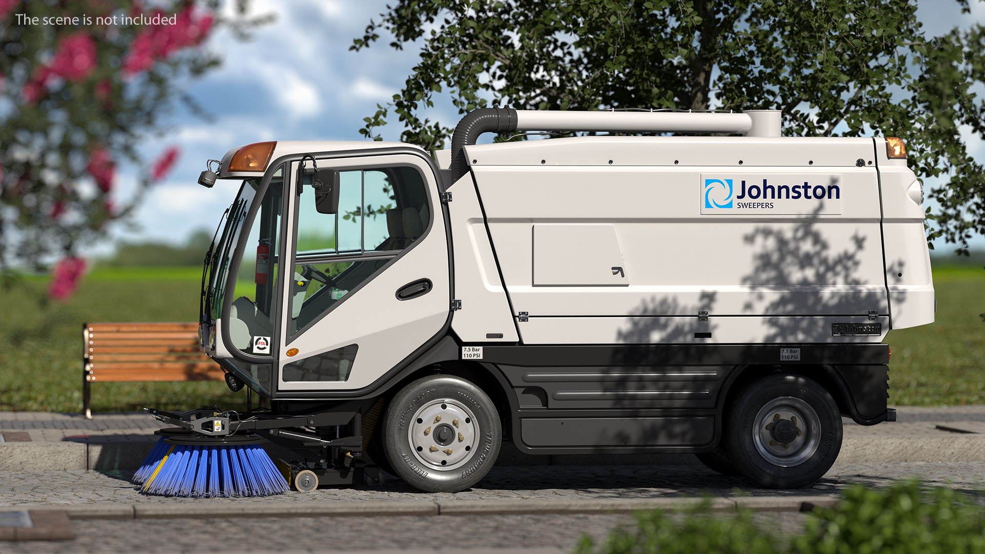 Johnston CX400 Road Sweeper Rigged 3D model