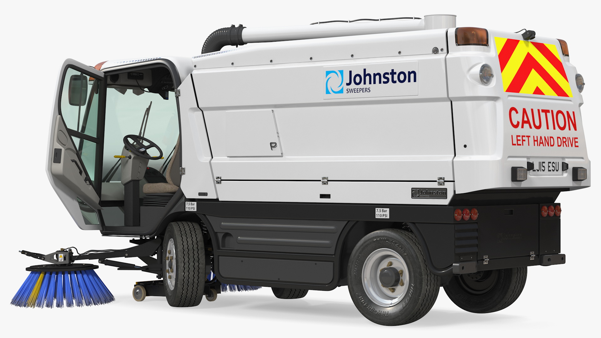 Johnston CX400 Road Sweeper Rigged 3D model