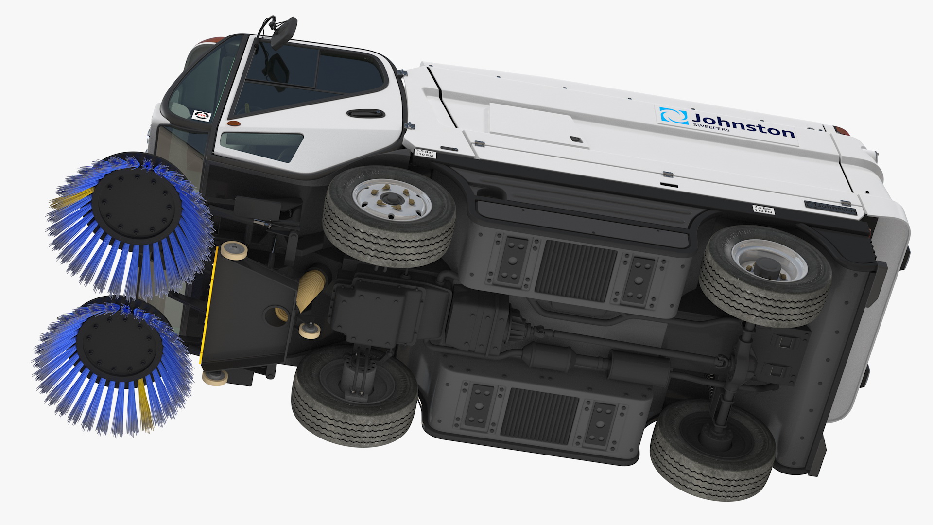 Johnston CX400 Road Sweeper Rigged 3D model