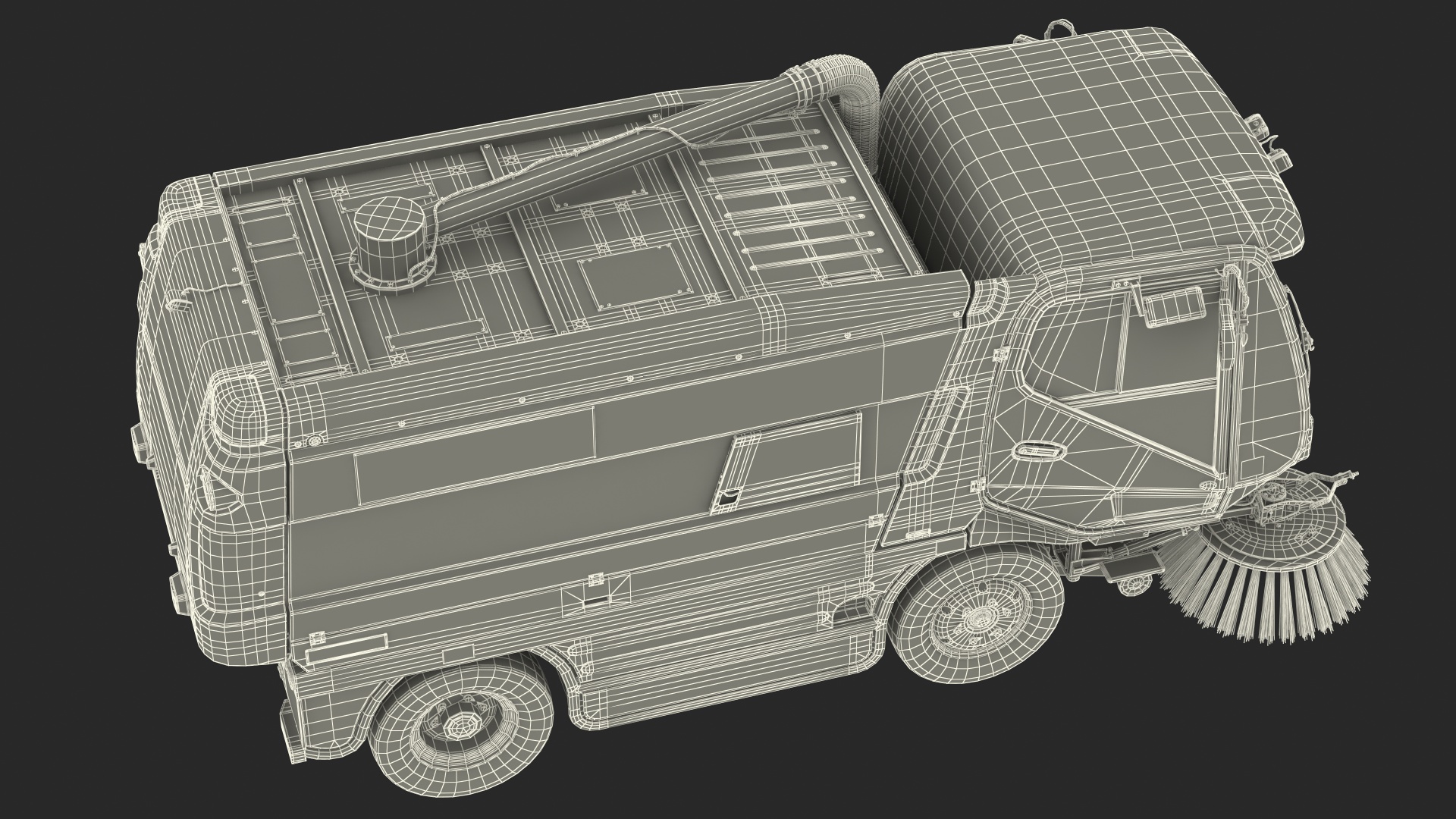 Johnston CX400 Road Sweeper Rigged 3D model