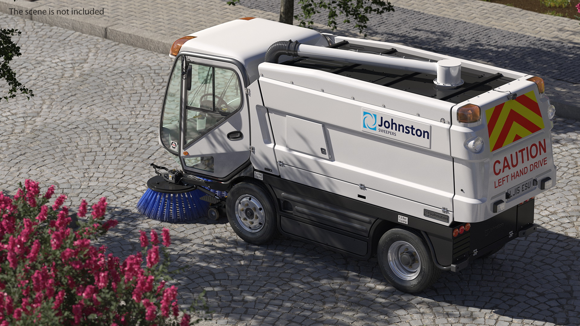 Johnston CX400 Road Sweeper Rigged 3D model