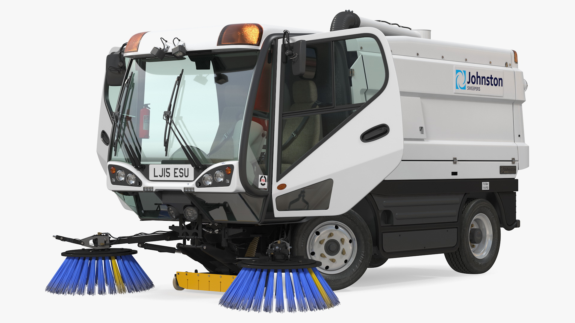 Johnston CX400 Road Sweeper Rigged 3D model