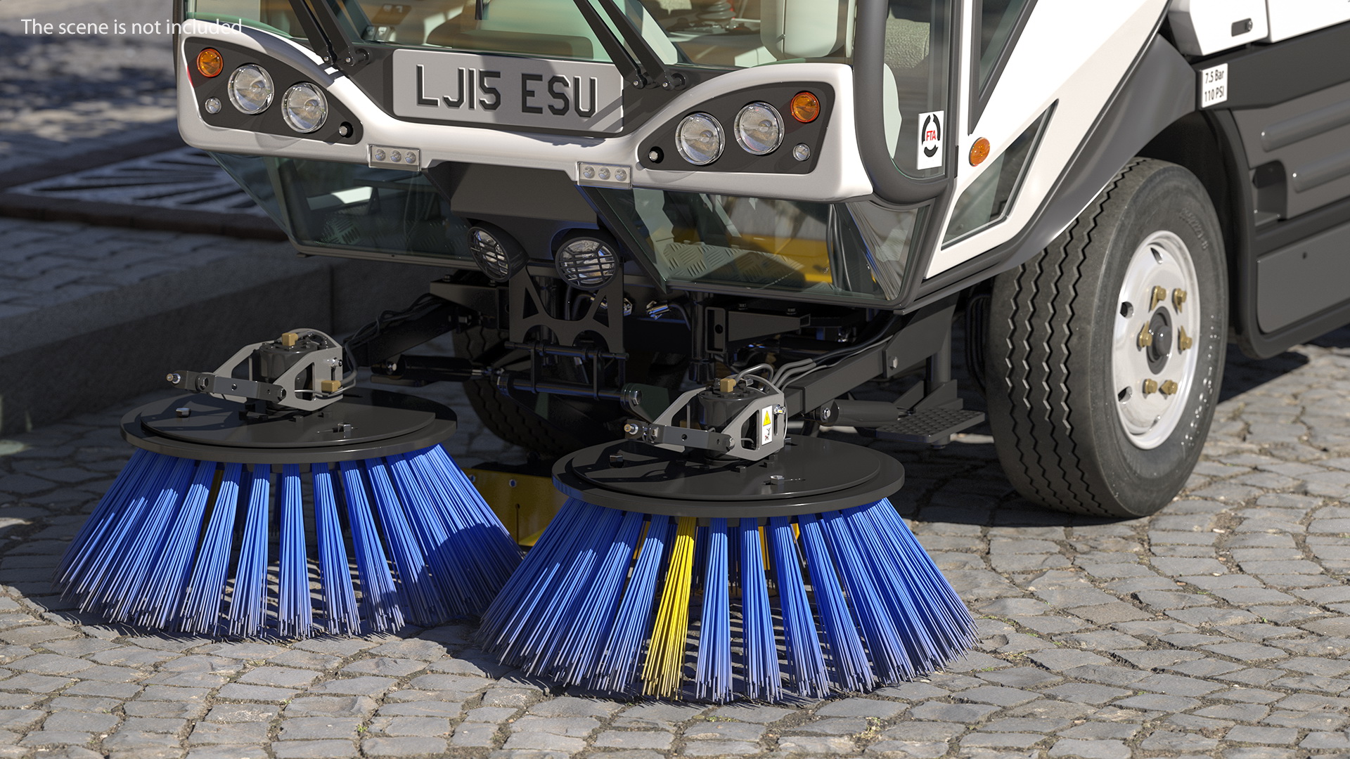 Johnston CX400 Road Sweeper Rigged 3D model