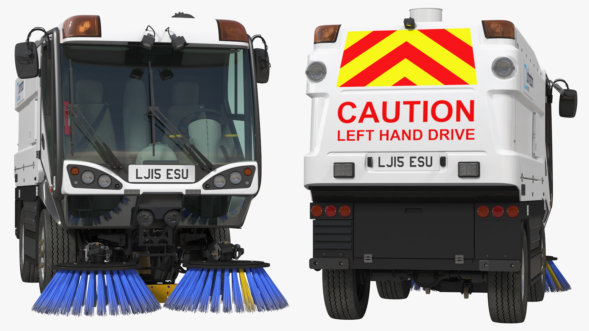 Johnston CX400 Road Sweeper Rigged 3D model
