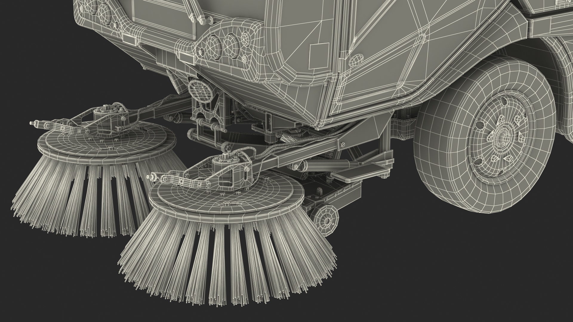 Johnston CX400 Road Sweeper Rigged 3D model