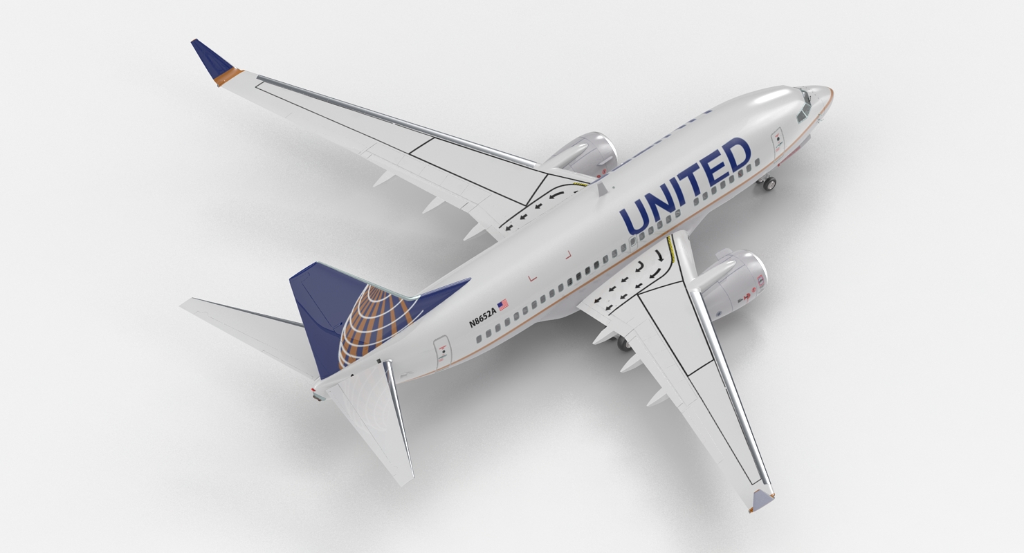 3D model Boeing 737 600 United Airlines