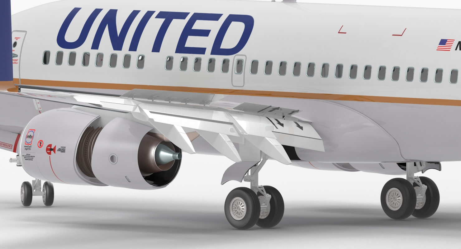 3D model Boeing 737 600 United Airlines
