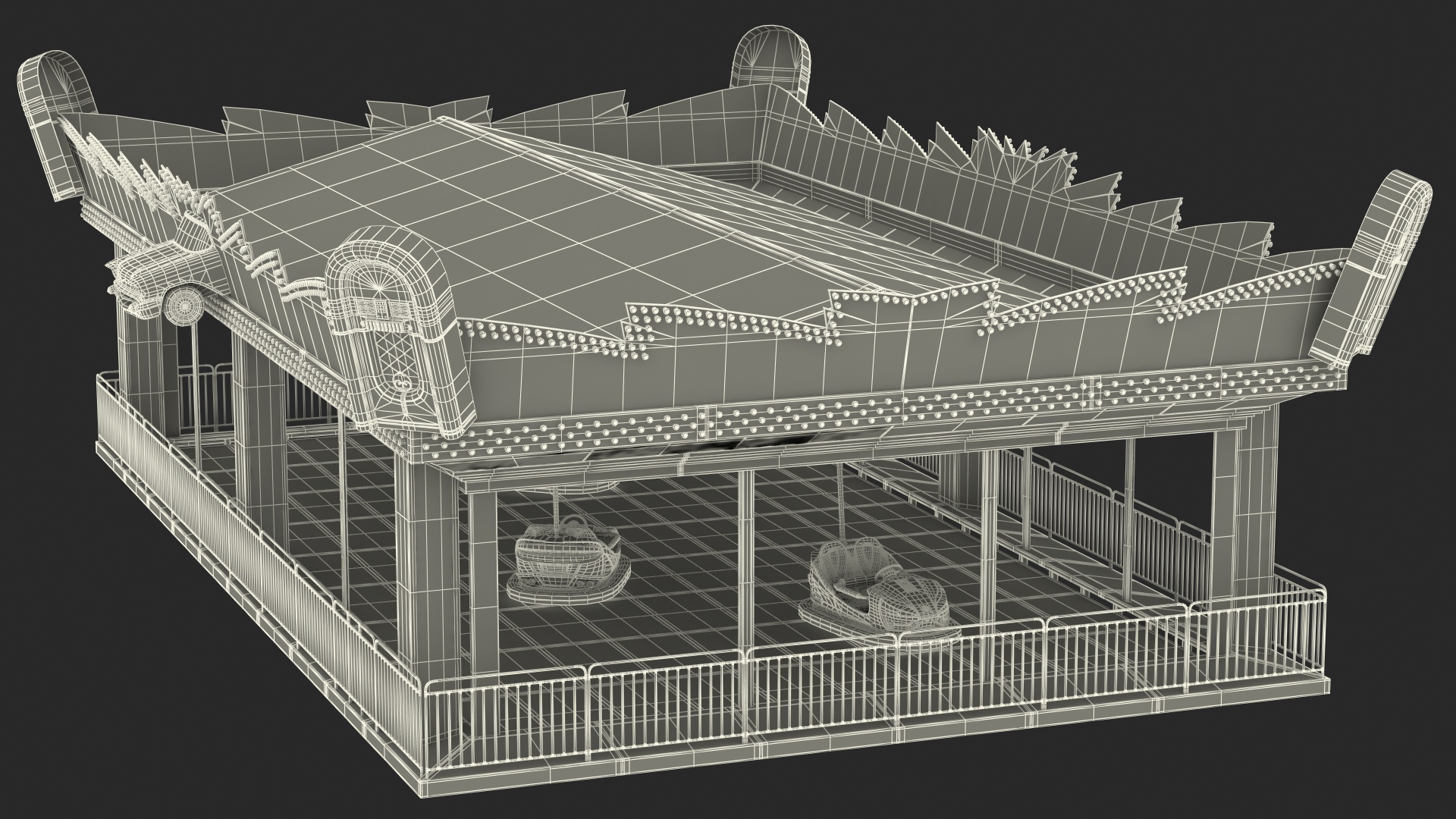 Bumper Cars Bertazzon Pavilion Platform 3D model
