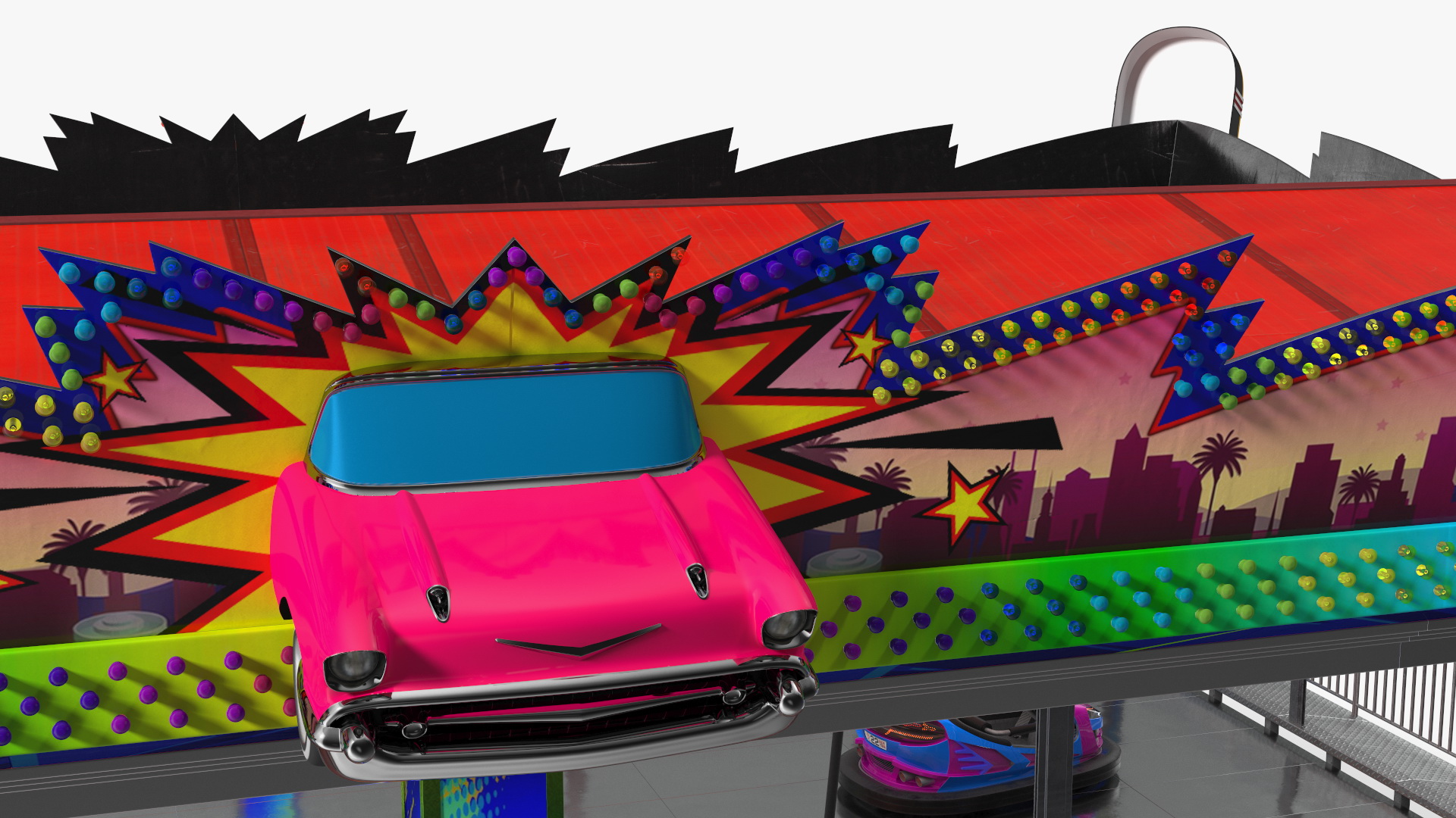 Bumper Cars Bertazzon Pavilion Platform 3D model