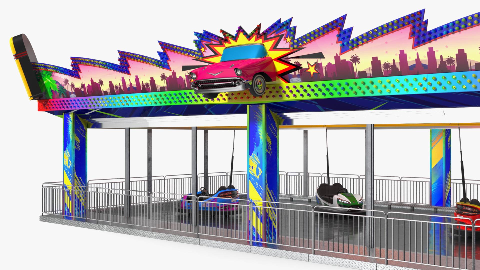 Bumper Cars Bertazzon Pavilion Platform 3D model