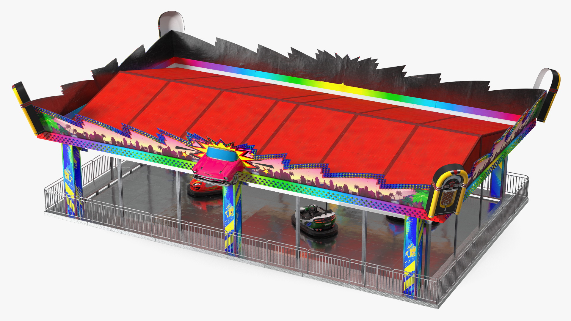 Bumper Cars Bertazzon Pavilion Platform 3D model