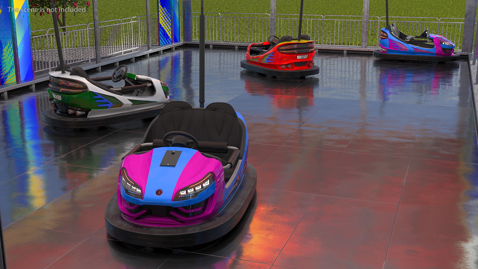 Bumper Cars Bertazzon Pavilion Platform 3D model