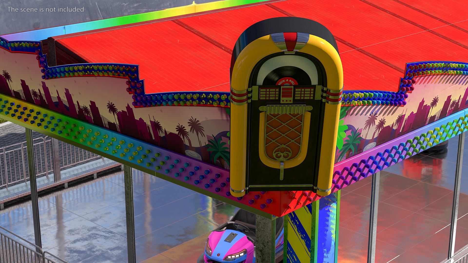 Bumper Cars Bertazzon Pavilion Platform 3D model