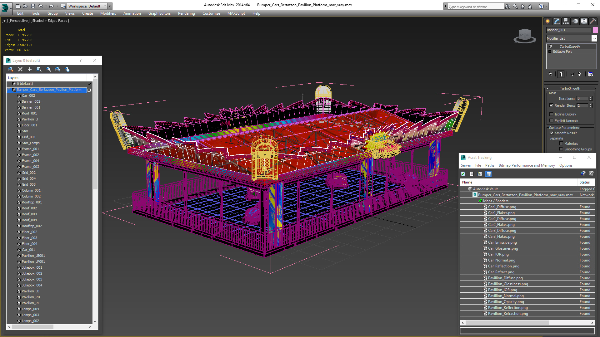 Bumper Cars Bertazzon Pavilion Platform 3D model