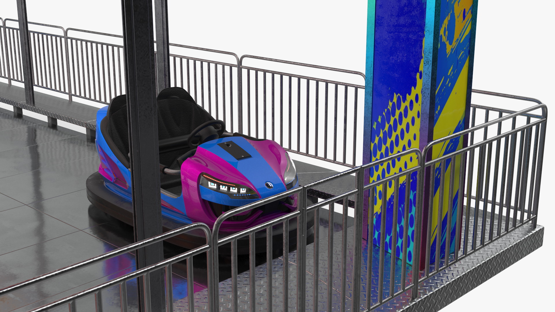 Bumper Cars Bertazzon Pavilion Platform 3D model