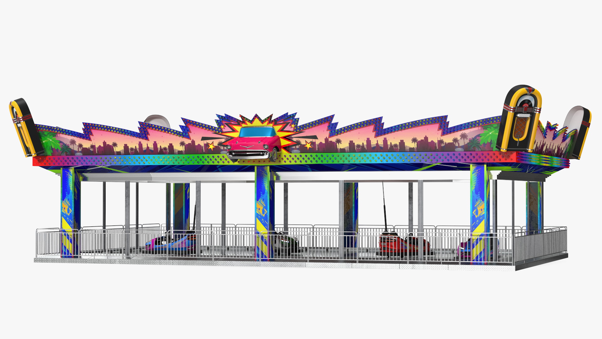 Bumper Cars Bertazzon Pavilion Platform 3D model