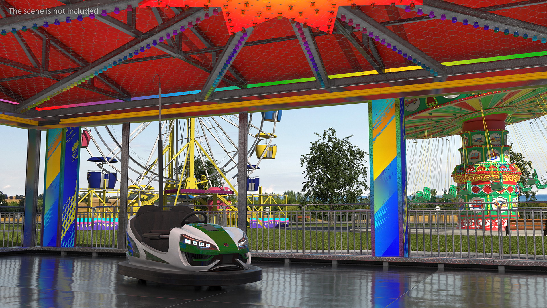 Bumper Cars Bertazzon Pavilion Platform 3D model