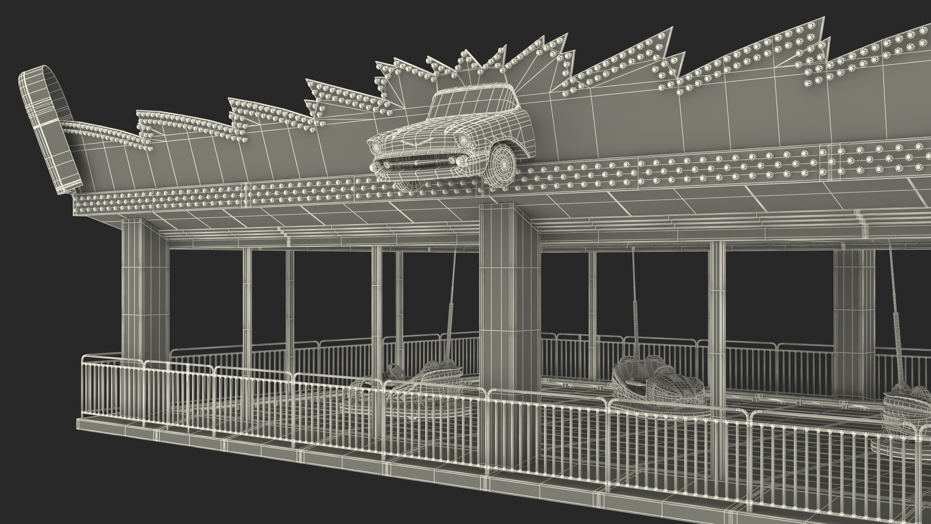 Bumper Cars Bertazzon Pavilion Platform 3D model