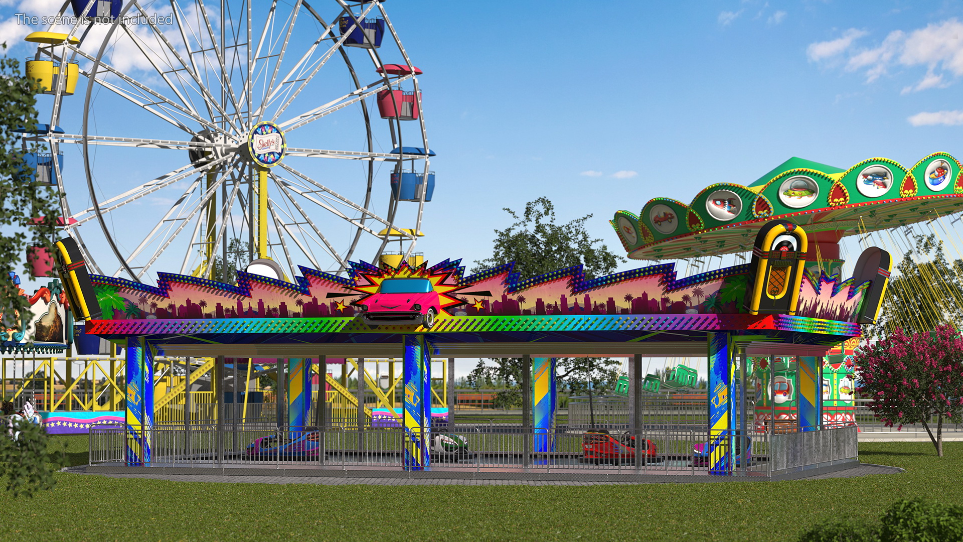 Bumper Cars Bertazzon Pavilion Platform 3D model