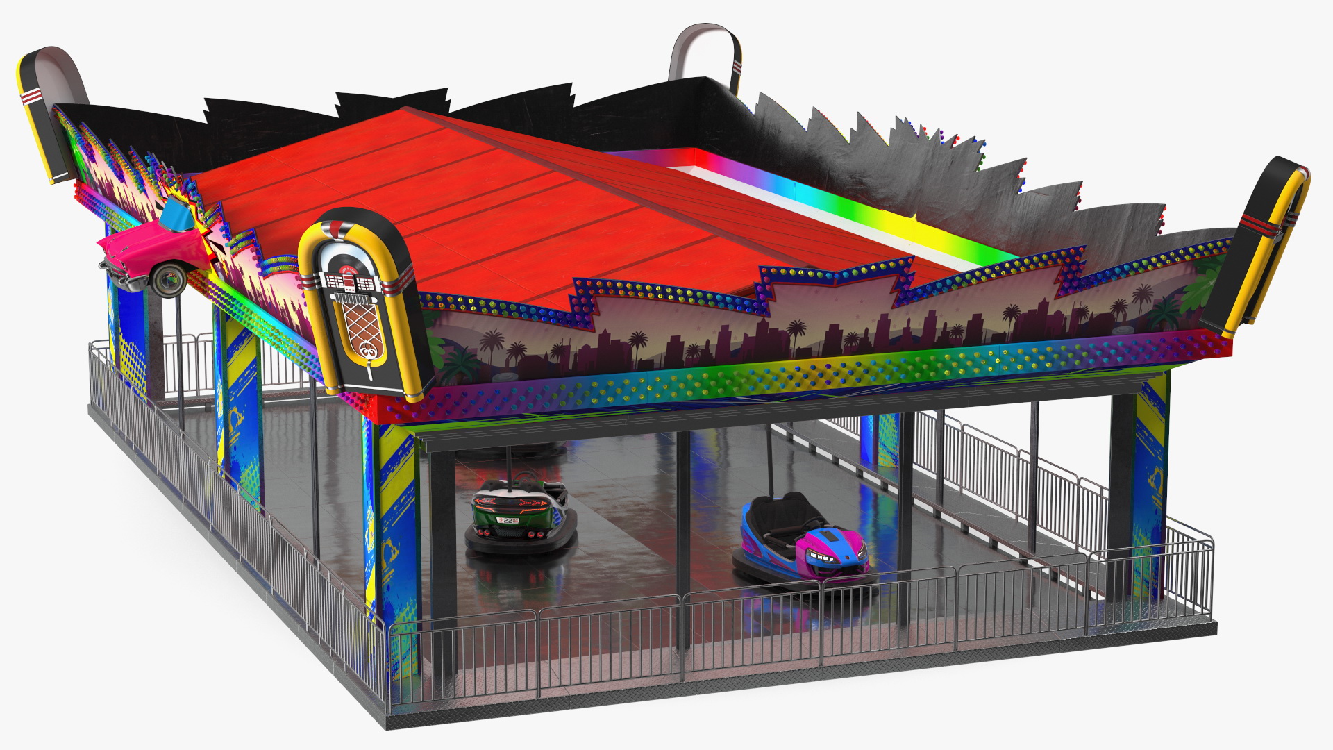 Bumper Cars Bertazzon Pavilion Platform 3D model