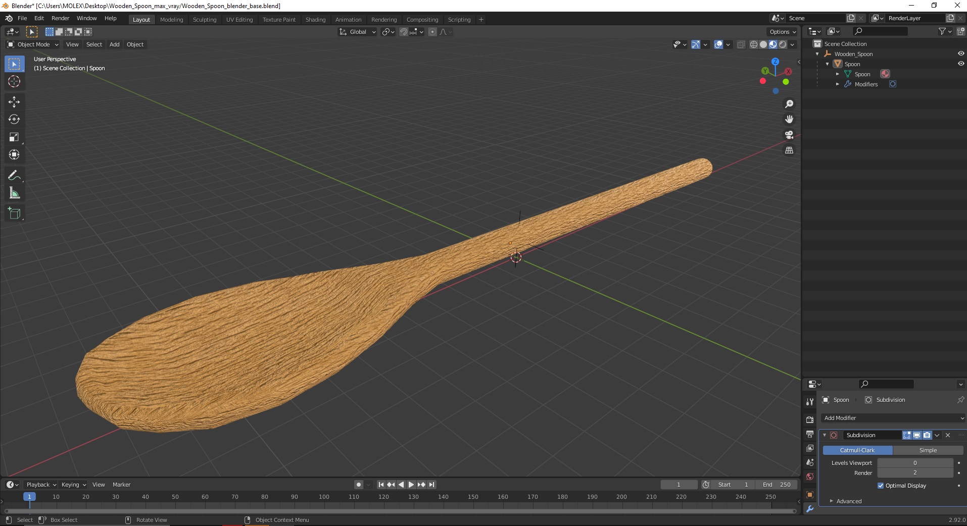 Wooden Spoon 3D
