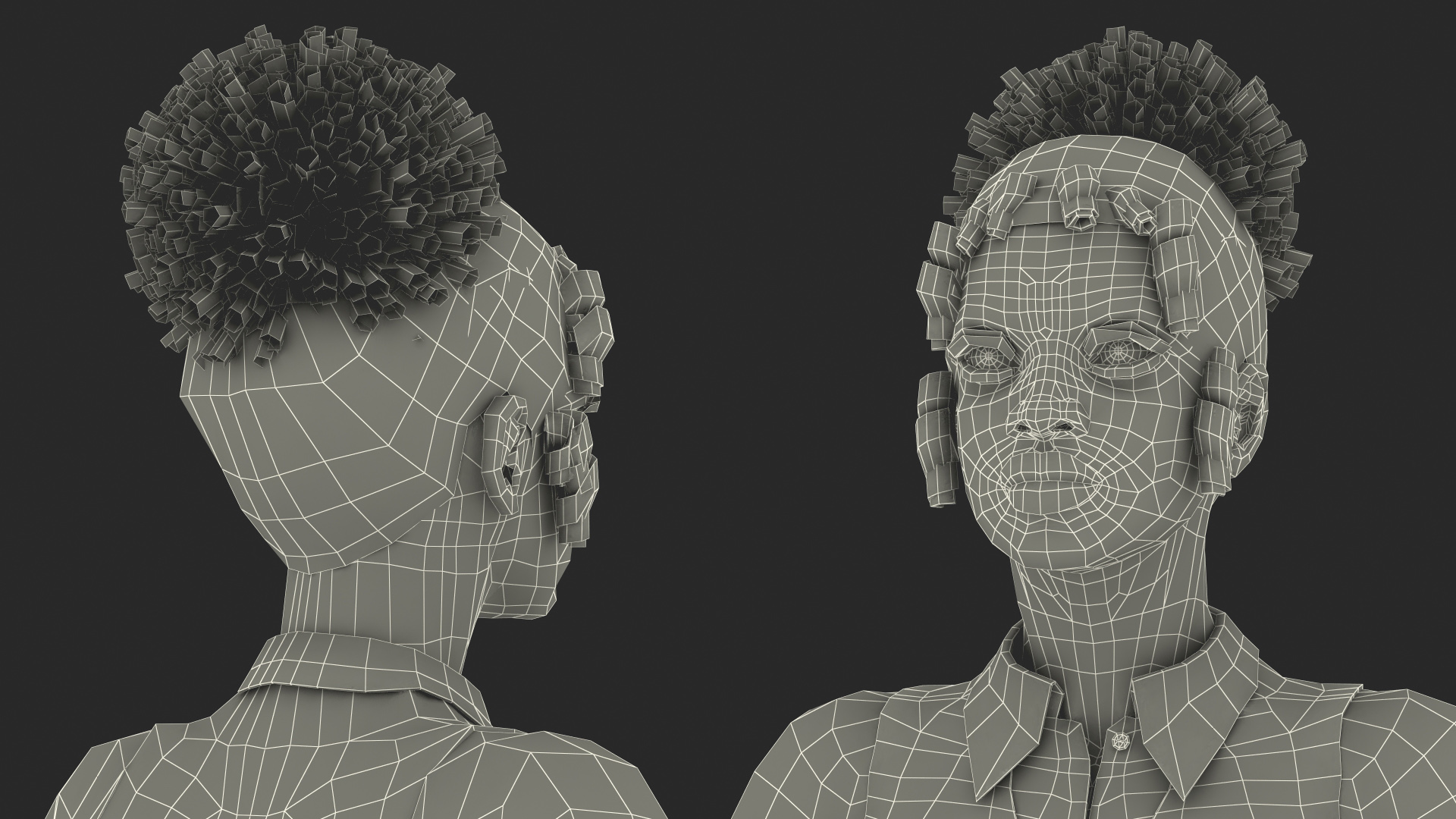 Light Skin Young Black Female Student T Pose 3D model