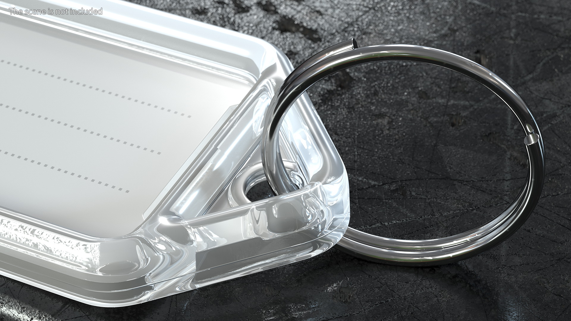 3D Clear Plastic Key Tag with Flap Open