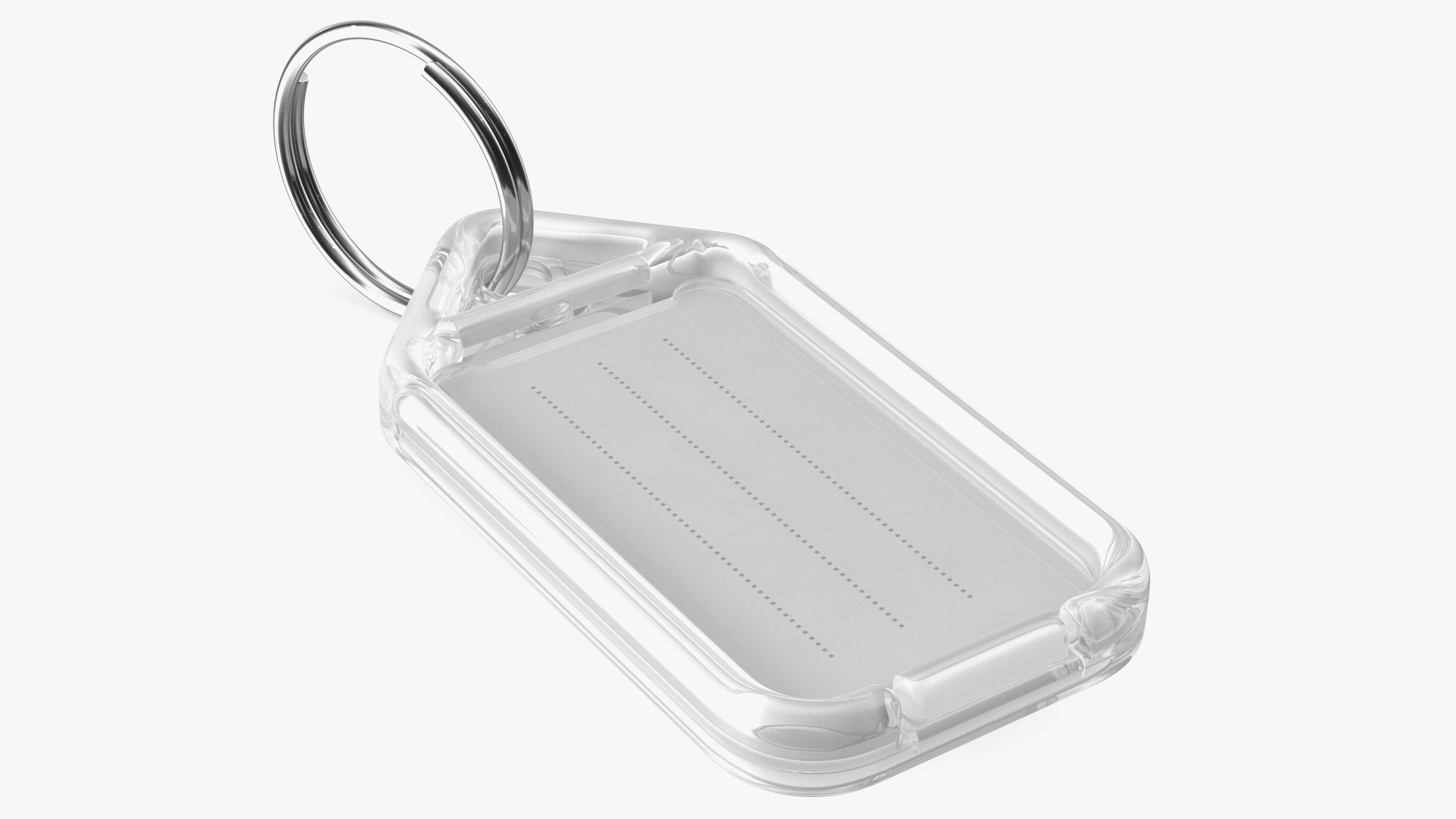 3D Clear Plastic Key Tag with Flap Open