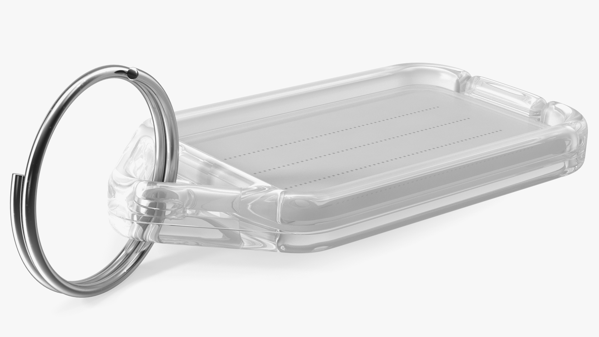 3D Clear Plastic Key Tag with Flap Open