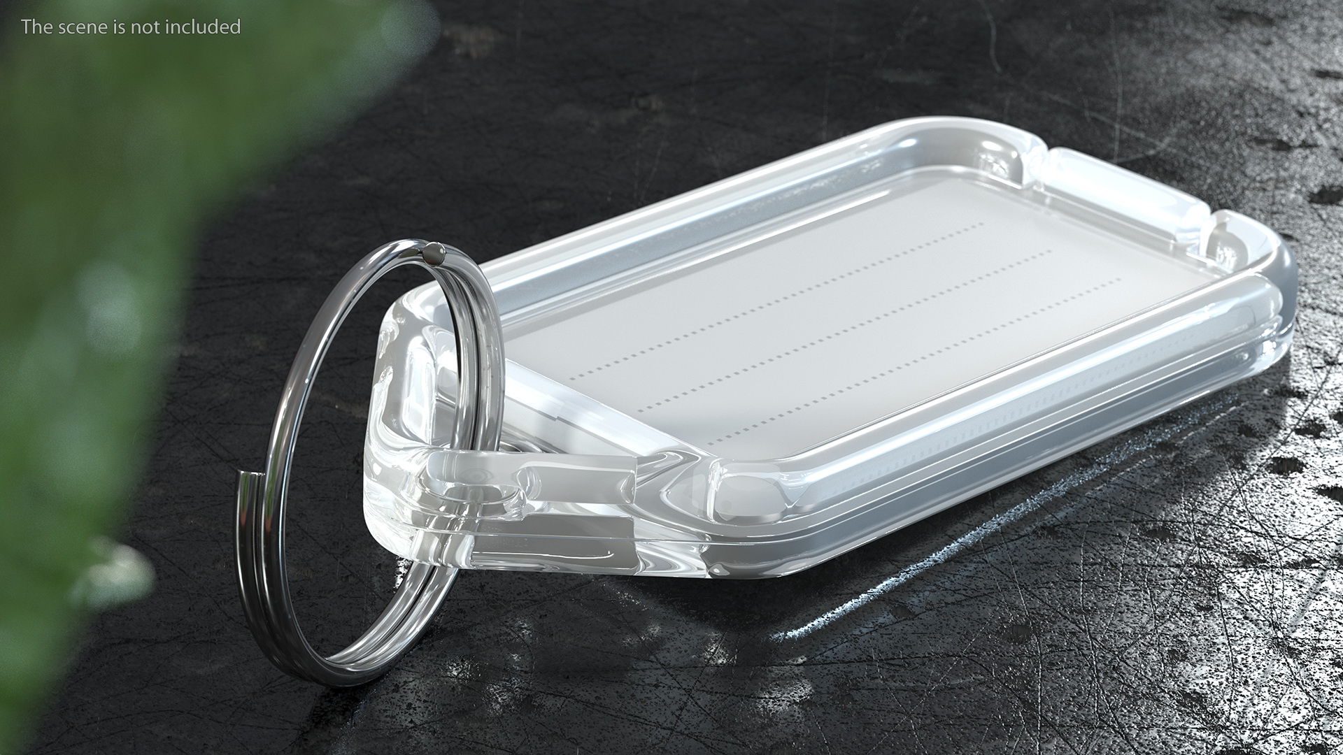 3D Clear Plastic Key Tag with Flap Open