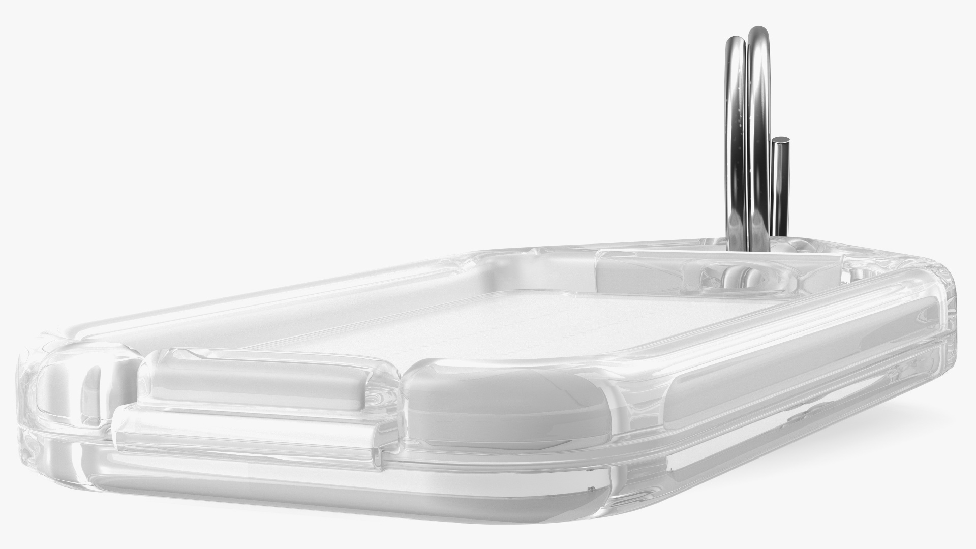 3D Clear Plastic Key Tag with Flap Open