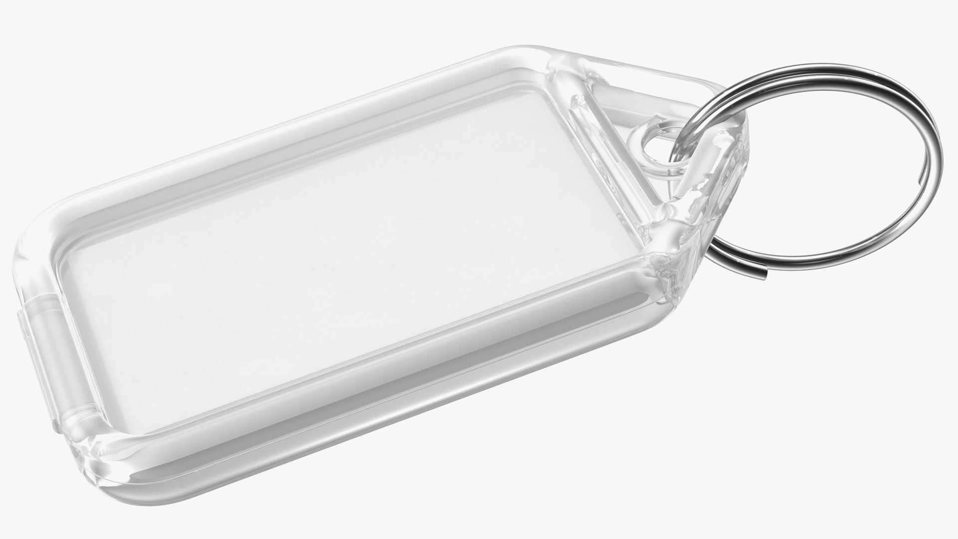 3D Clear Plastic Key Tag with Flap Open