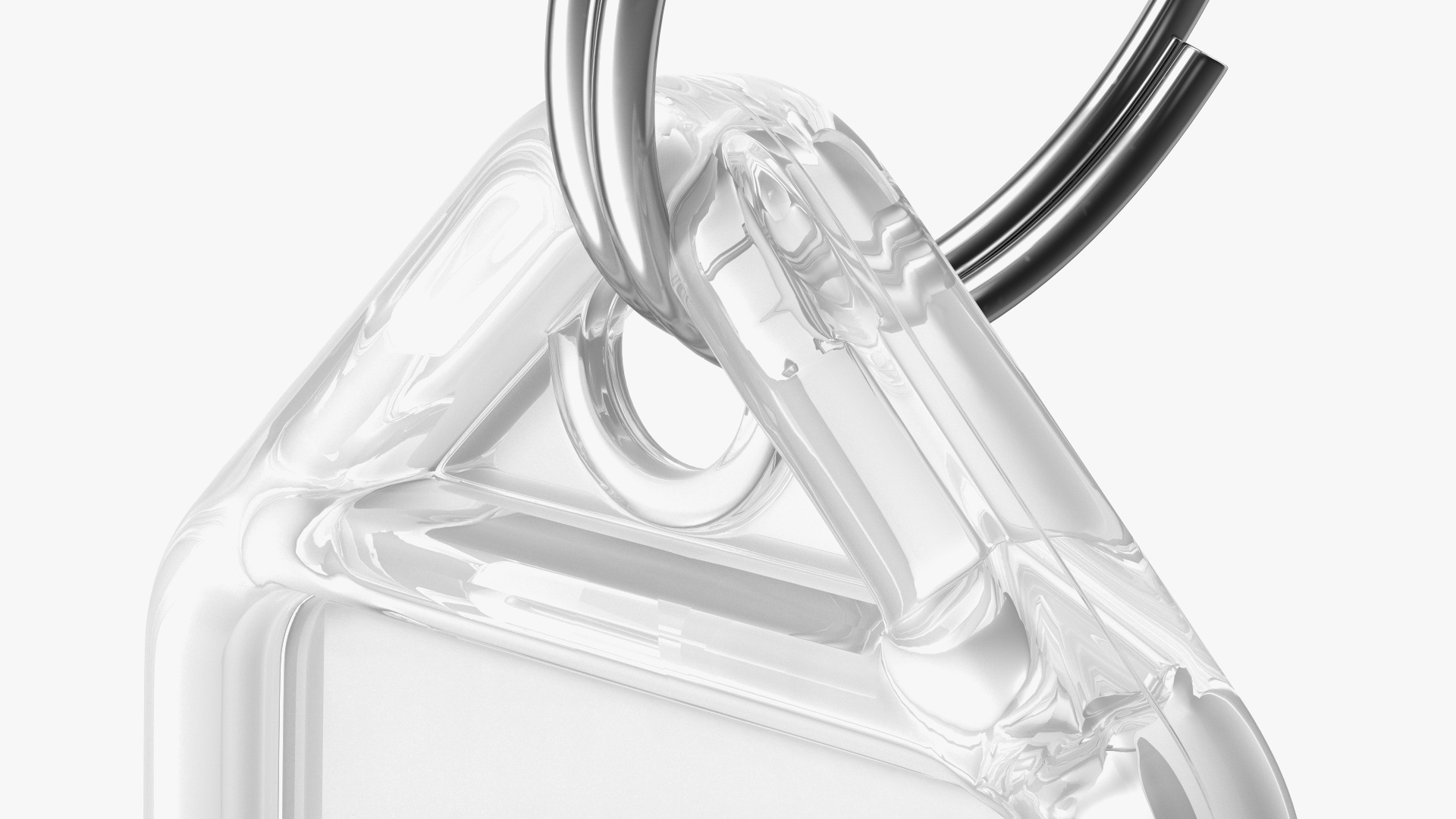 3D Clear Plastic Key Tag with Flap Open