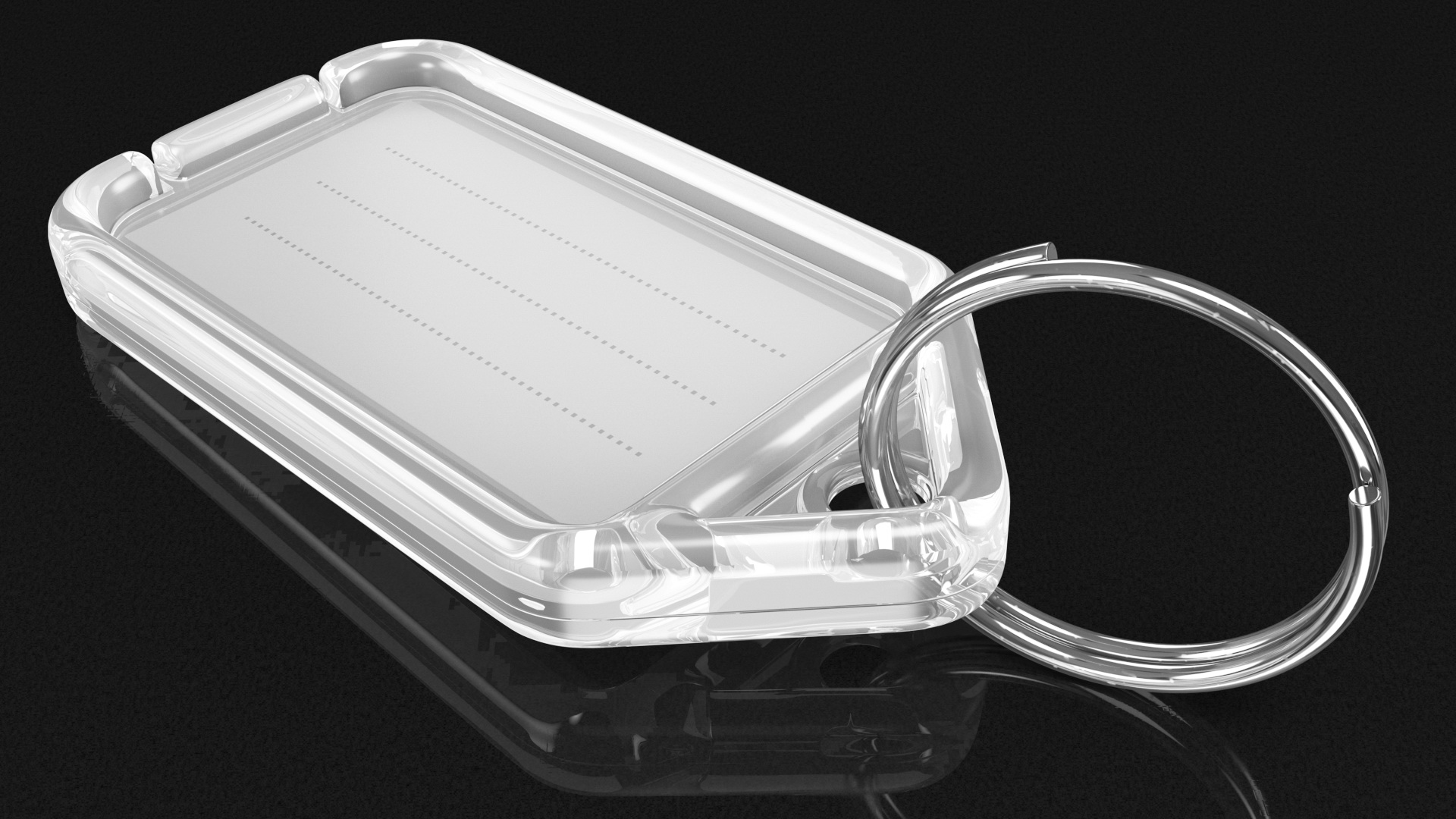 3D Clear Plastic Key Tag with Flap Open