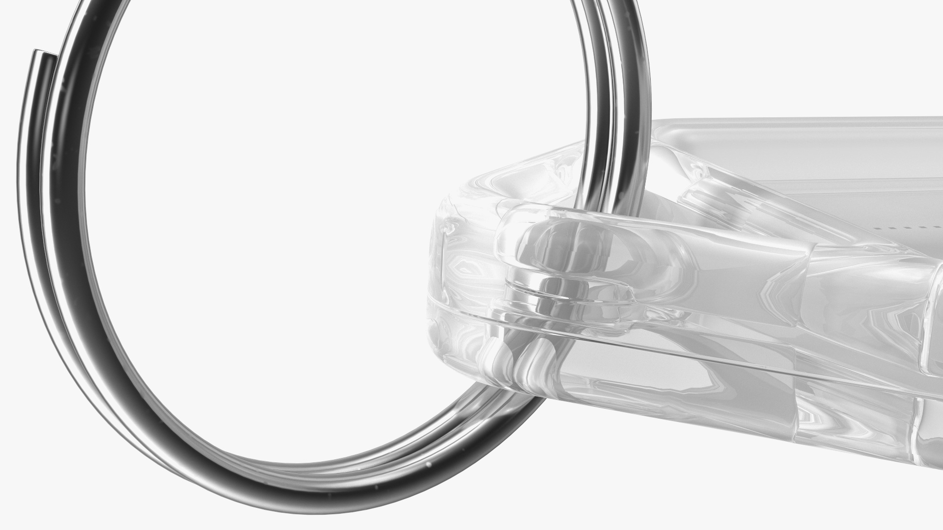3D Clear Plastic Key Tag with Flap Open