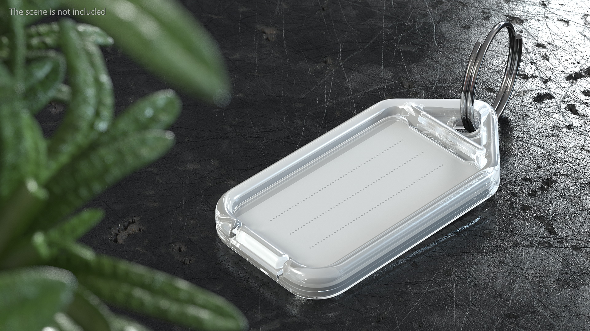 3D Clear Plastic Key Tag with Flap Open