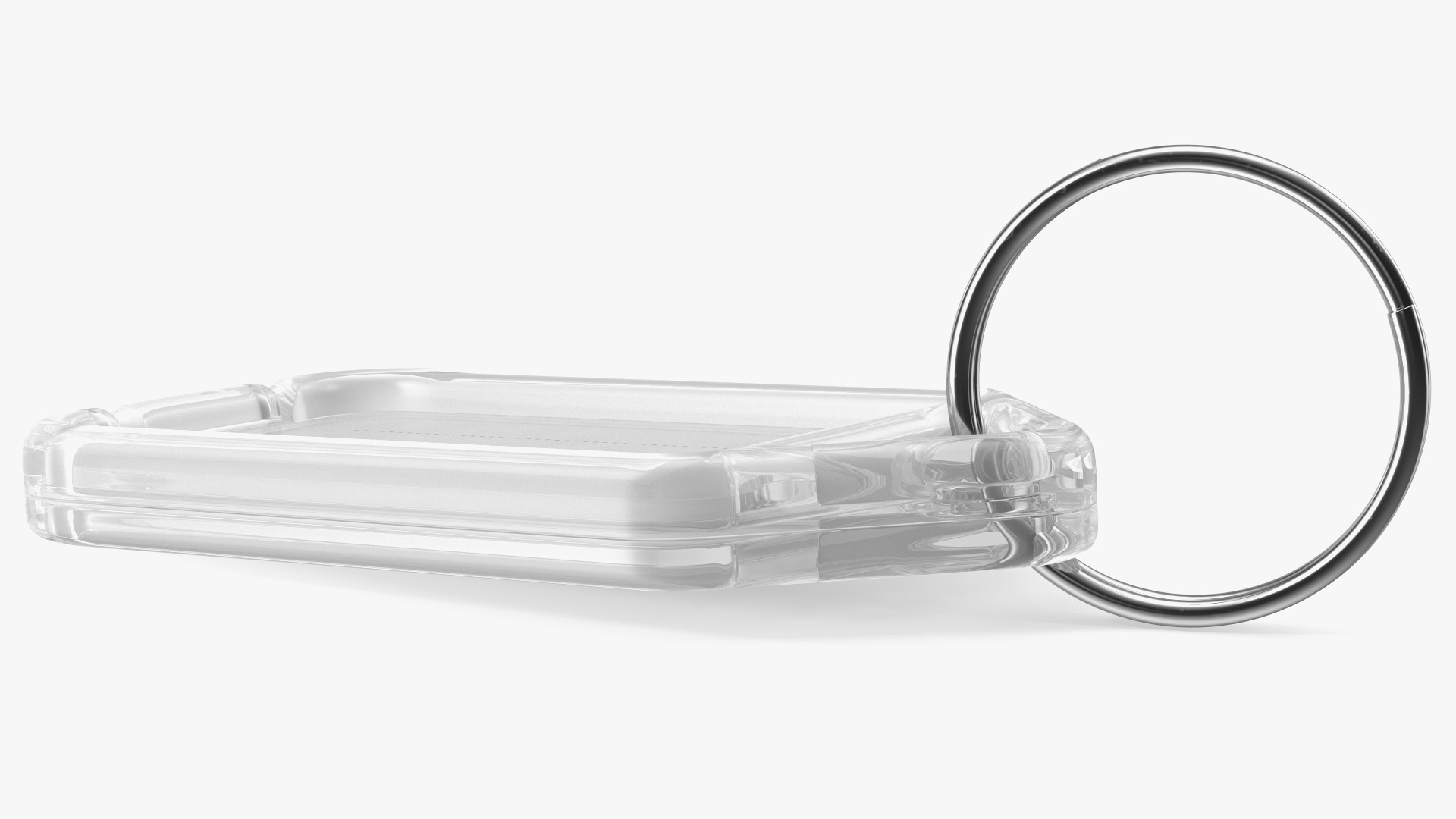 3D Clear Plastic Key Tag with Flap Open