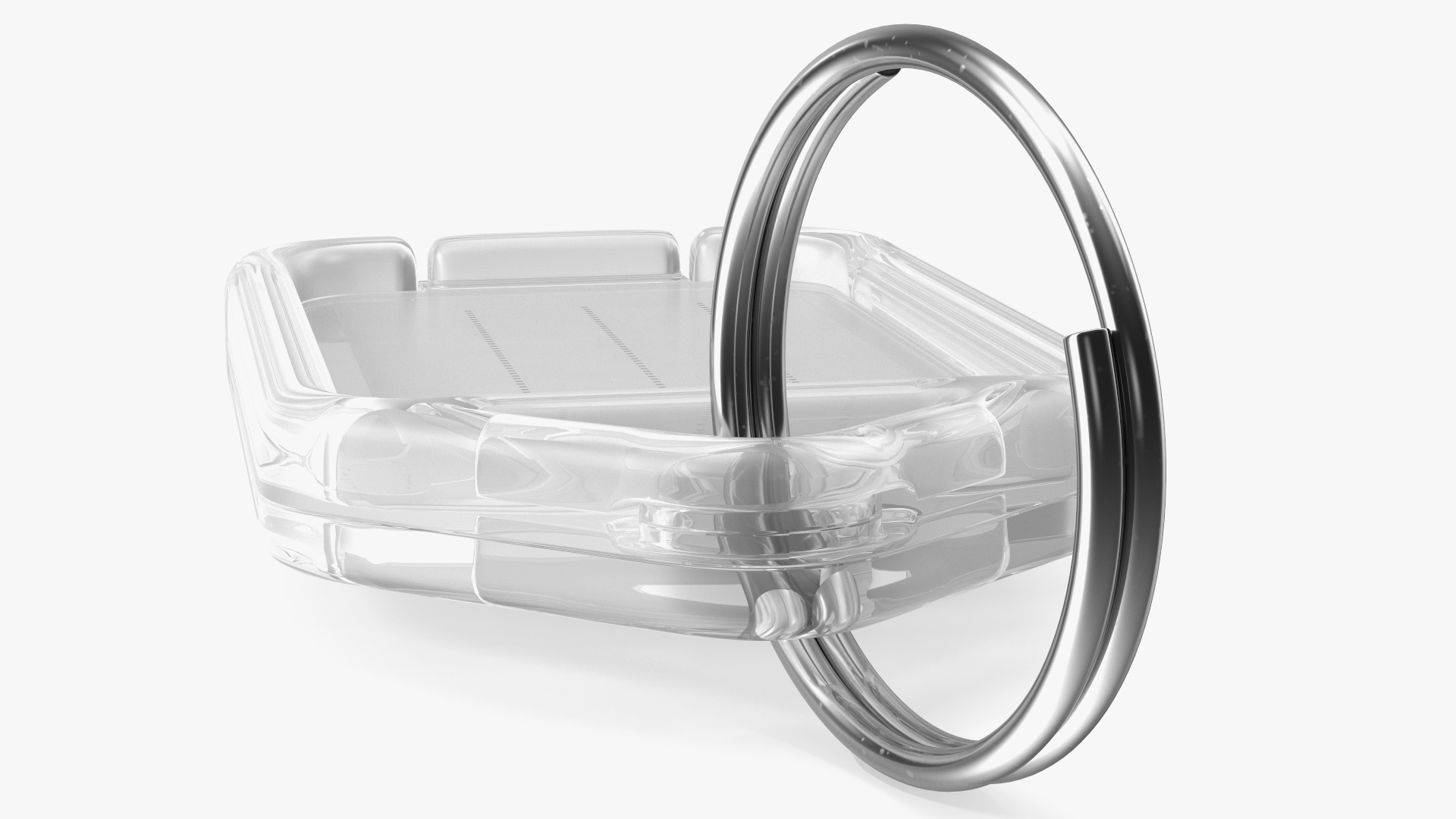 3D Clear Plastic Key Tag with Flap Open