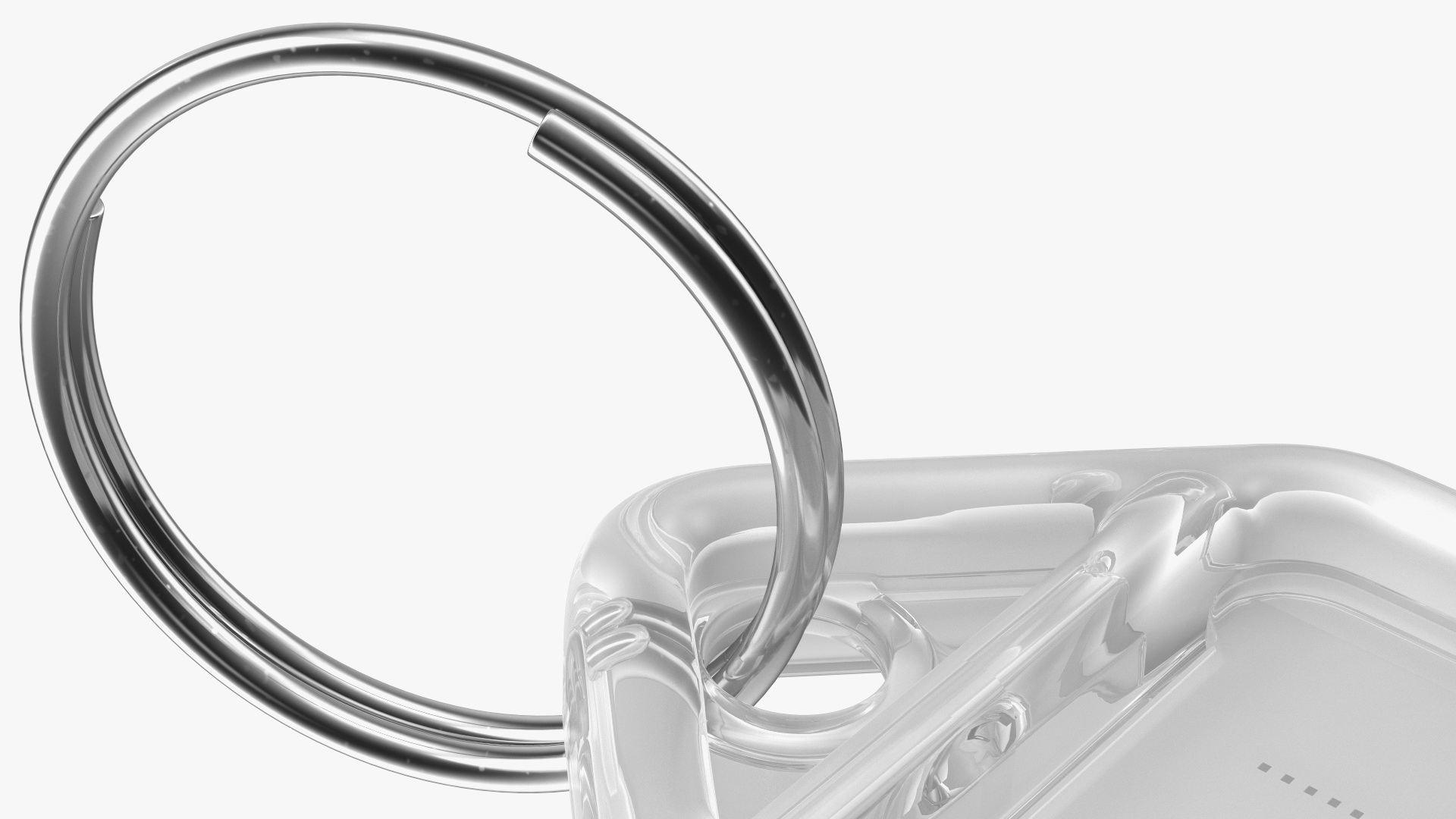 3D Clear Plastic Key Tag with Flap Open