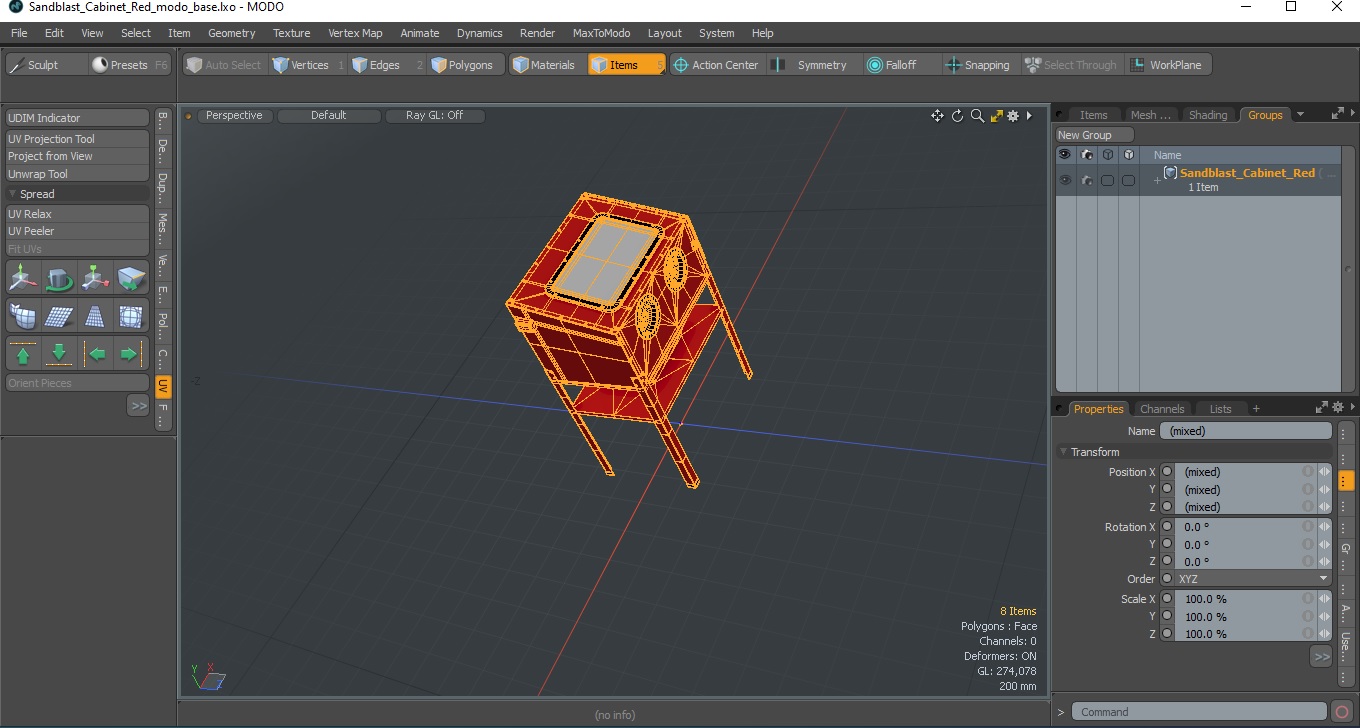 3D Sandblast Cabinet Red
