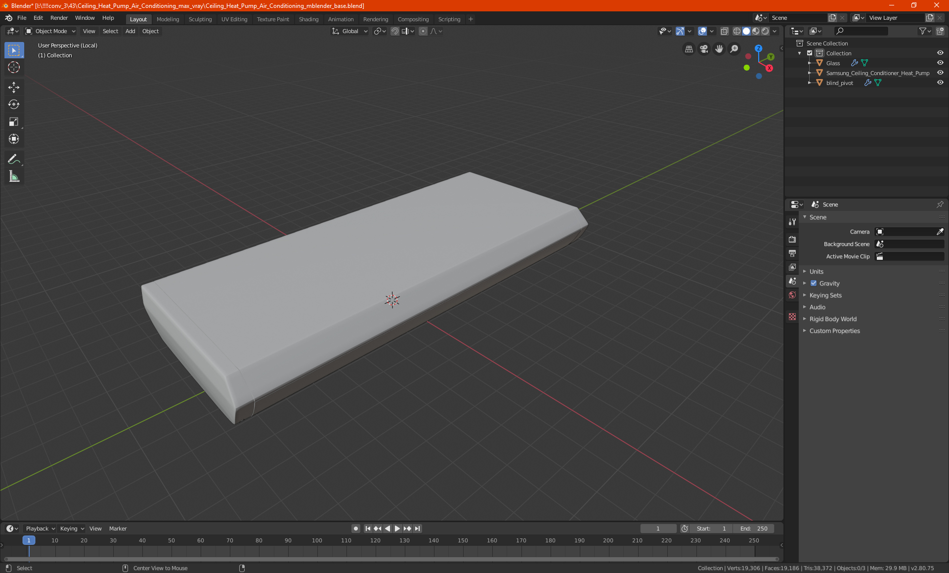 Ceiling Heat Pump Air Conditioning 3D model