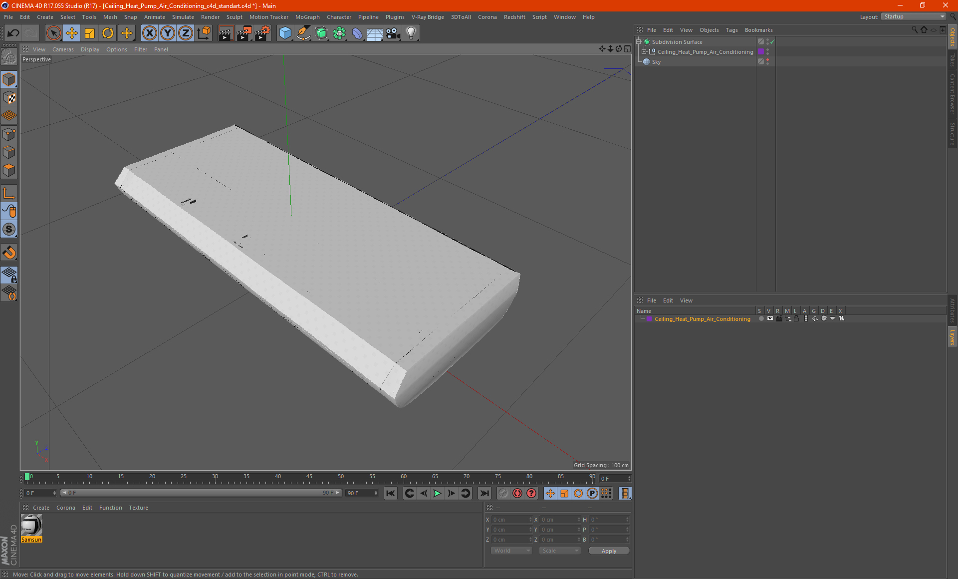Ceiling Heat Pump Air Conditioning 3D model