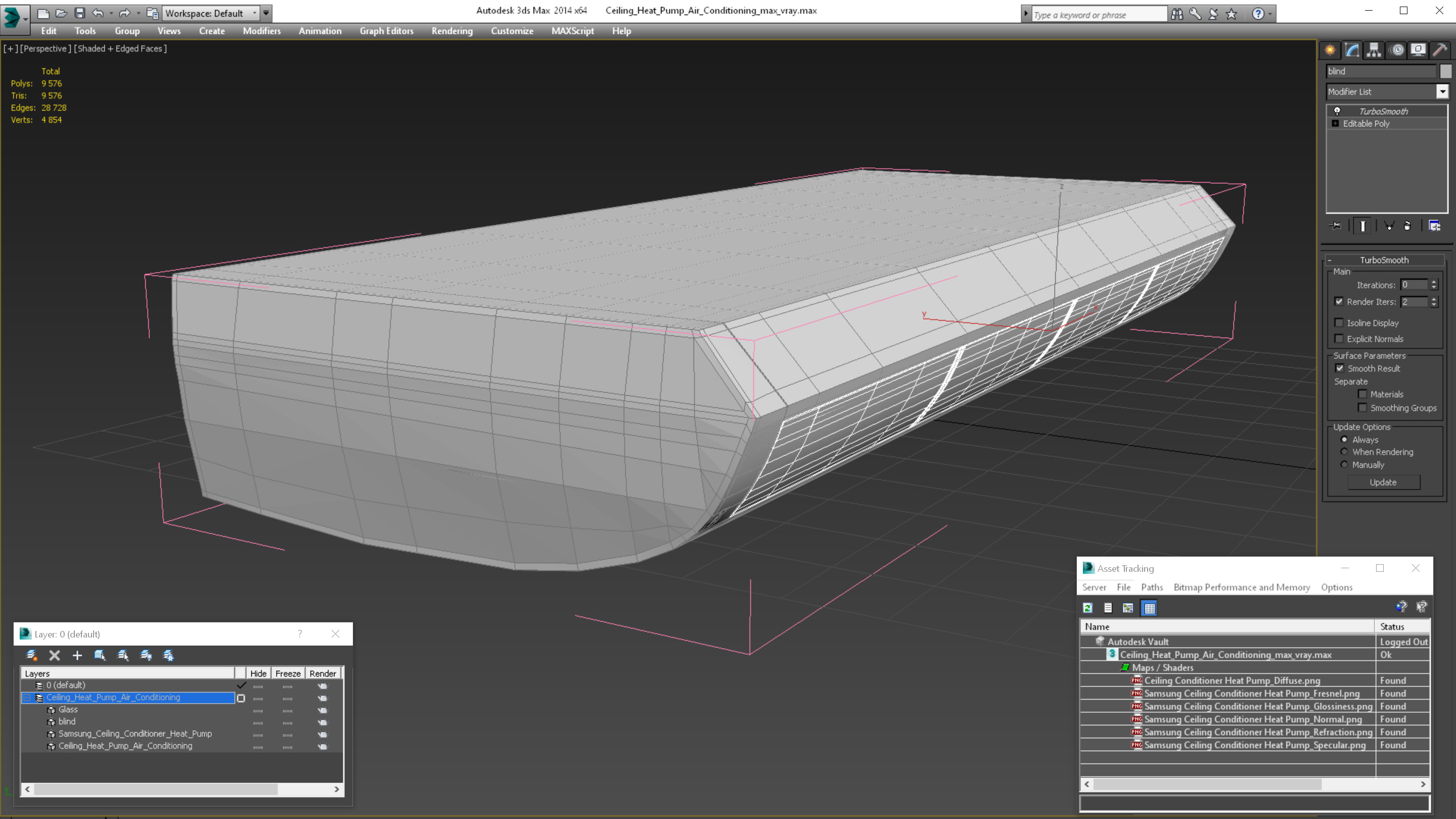 Ceiling Heat Pump Air Conditioning 3D model