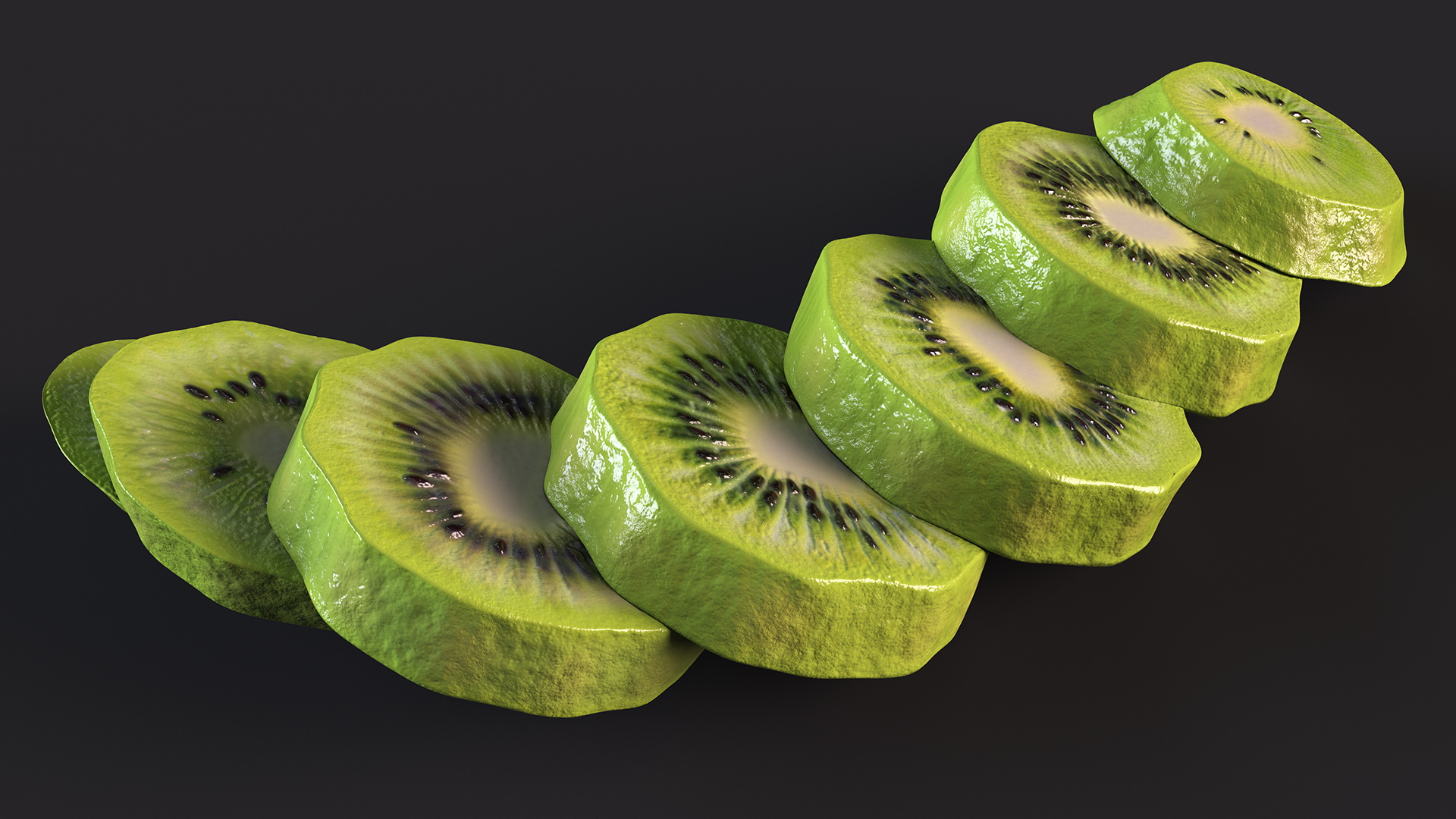 Kiwi Round Slices 3D