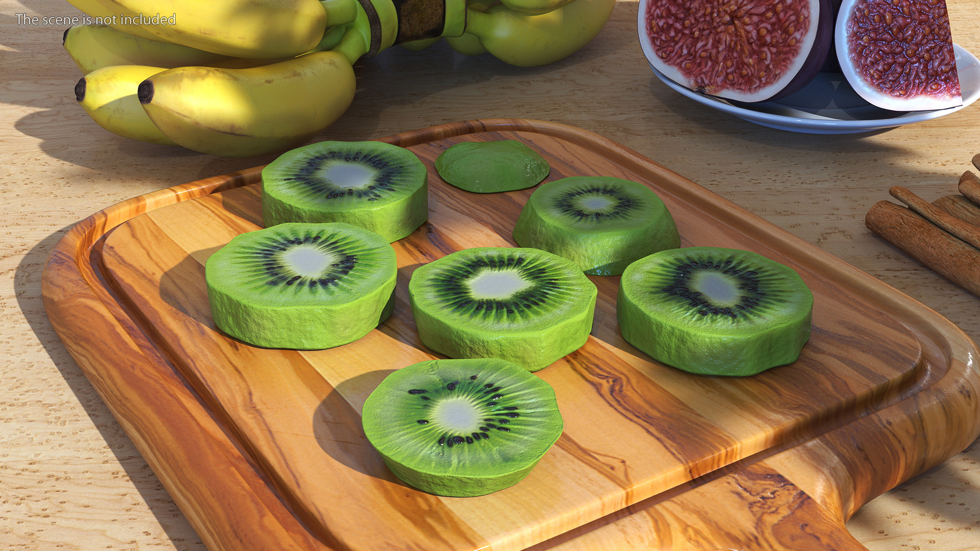 Kiwi Round Slices 3D