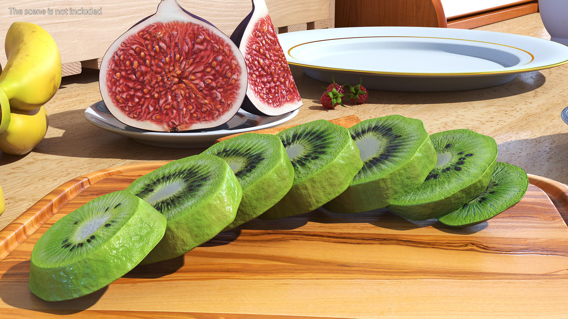 Kiwi Round Slices 3D
